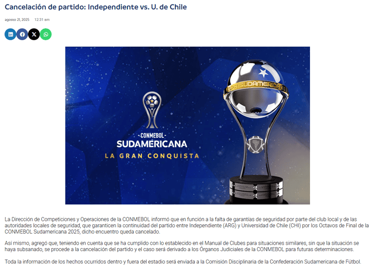 Independiente vs U de Chile termina en caos: violencia en tribunas