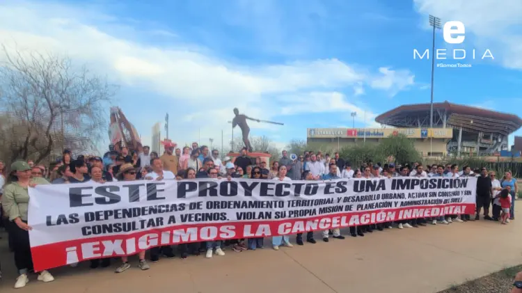 Los vecinos del poniente de Hermosillo se manifestaron este jueves. (Foto: Especial/EXPRESO)