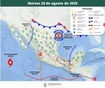 Monzón mexicano y vaguada ocasionarán lluvias fuertes y tormenta eléctrica