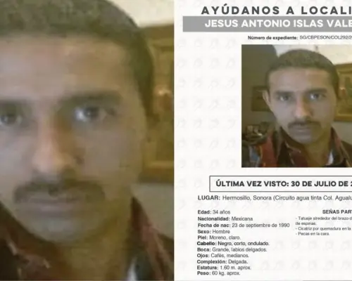 Buscan a Jesús Antonio Islas Valenzuela, desaparecido en Hermosillo