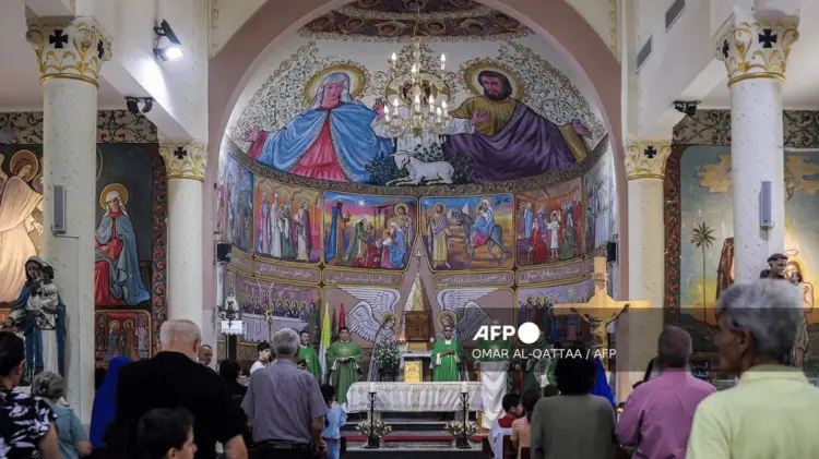 La iglesia católica de la Sagrada Familia ubicada en Gaza es refugio de palestinos Foto AFP