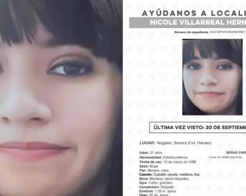 Buscan a Nicole Villarreal Hernández, desaparecida en Nogales, Sonora