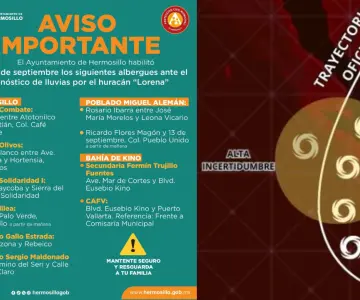 Habilitan albergues en Hermosillo ante pronóstico de fuertes lluvias
