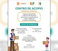DIF Hermosillo habilita centros de acopio para recibir artículos