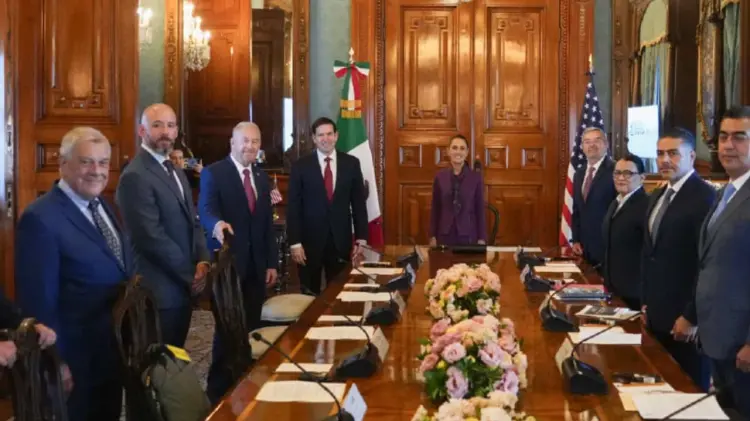 Reunión entre Sheinbaum y secretario de Estado de EU Marco Rubio. (Foto: Especial / EXPRESO)