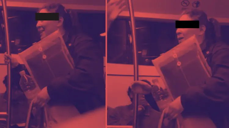 Captura del video difundido en redes sociales bajo el hashtag #LadyHerpes. (ESPECIAL/EXPRESO)