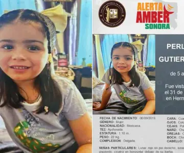 Activan Alerta Amber para localizar a la niña Perla Milena Gutiérrez Lerma