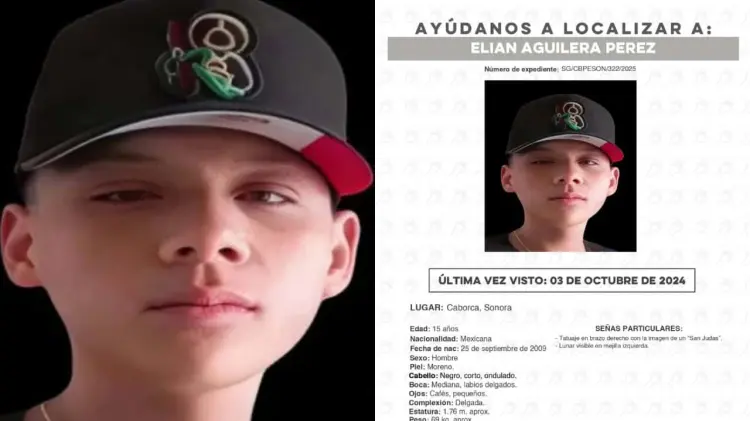 Elian Aguilera Pérez, menor desaparecido en Caborca. (Foto: Especial / EXPRESO)