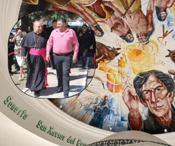 Monseñor Cerra Luna visita mausoleo del Padre Kino en Magdalena