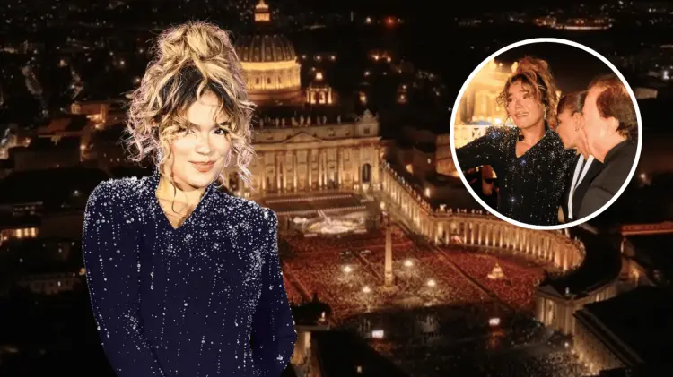 La colombiana vivió una noche inolvidable en la Plaza de San Pedro. (FOTO: ESPECIAL / EXPRESO)