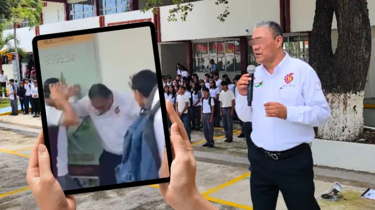 En redes sociales circulan videos de la agresión contra el director del plantel. (Foto: Cortesía)