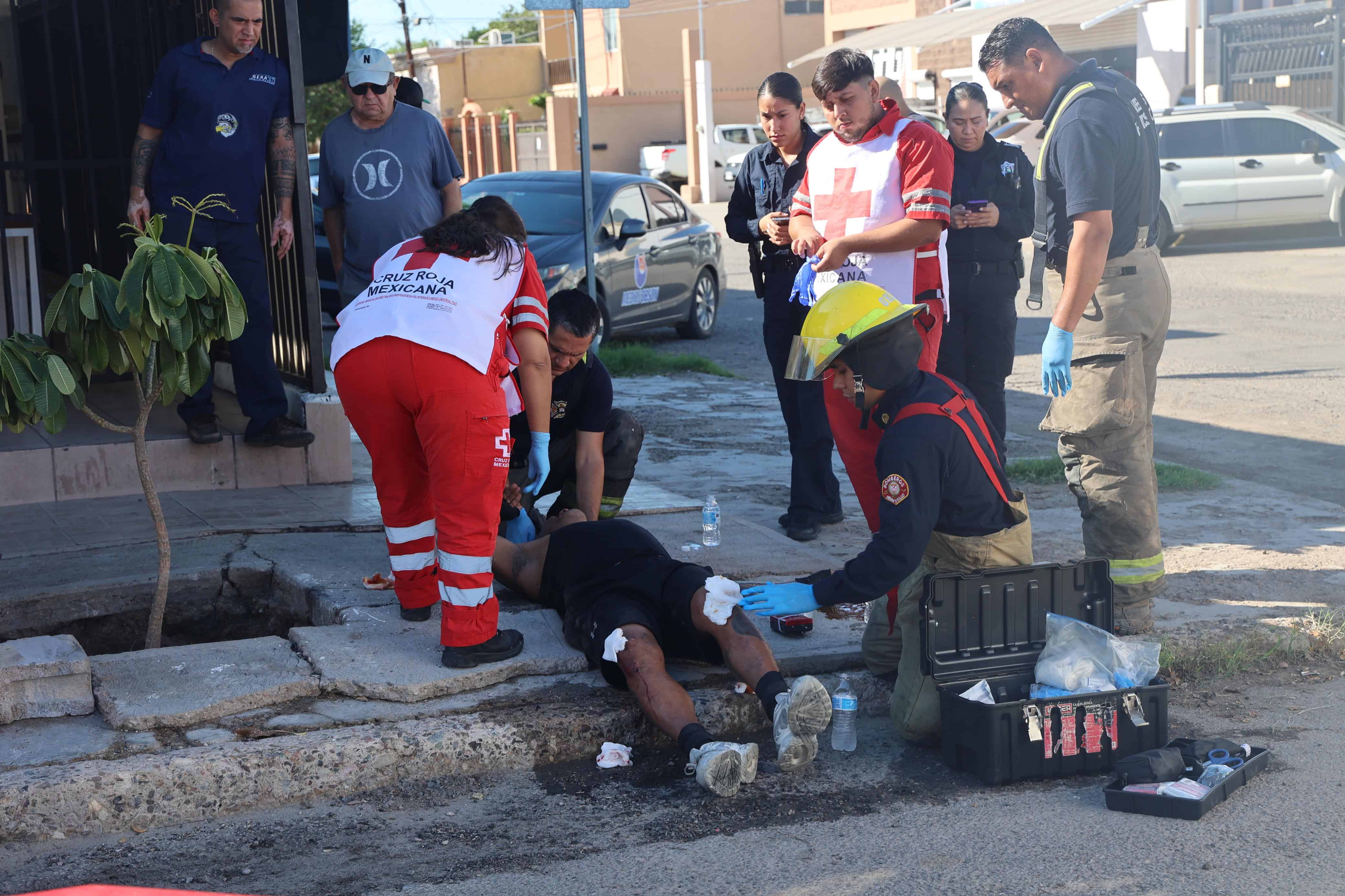 Ciclista de 53 años resulta herido tras accidente en colonia San Benito