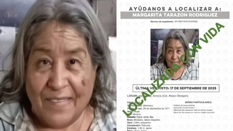 Margarita Tarazón fue reportada como desaparecida ayer. (Foto: Especial / EXPRESO)