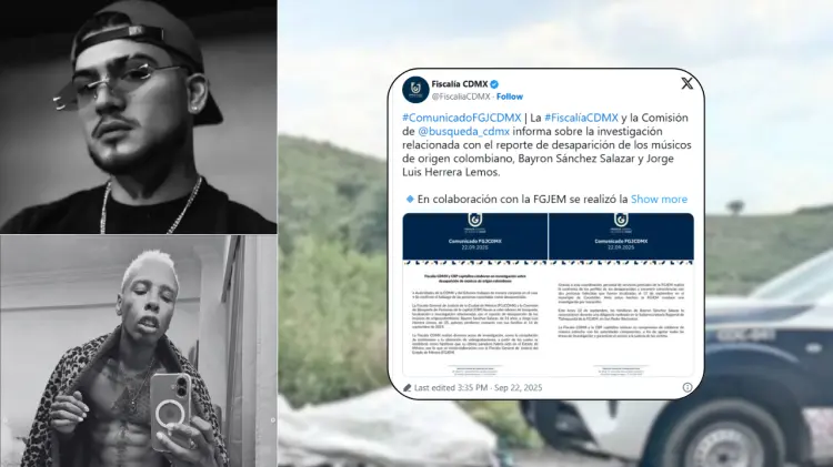 Fiscalía revela que músicos desaparecidos en Polanco murieron desde hace cinco días. (Cortesía)