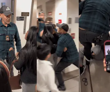 VIDEO: Agente de ICE empuja a mujer frente a sus hijos en corte migratoria