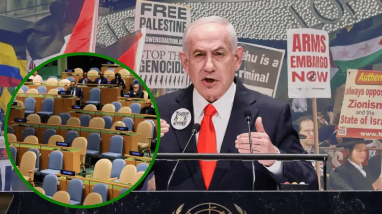 Delegados abandonan la ONU en protesta durante discurso de Netanyahu (Foto: Especial /EXPRESO)