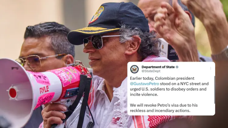 La manifestación de esta mañana le ha costado su visa a Gustavo Petro. (Foto: Tomada de redes)