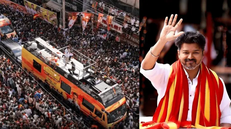 Estampida en mitin político de actor Vijay en India (Foto: Especial /EXPRESO)