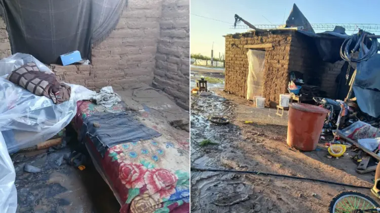 Techo de la vivienda colapsado. (Foto: Marielos Ortiz / EXPRESO)