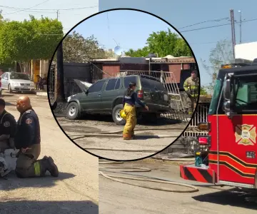 Fuego consume vehículos y vivienda en Los Jardines