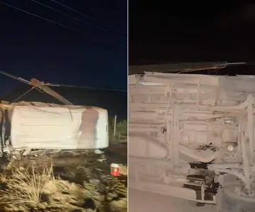 Vuelca vagoneta en carretera Hermosillo-Bahía de Kino; hay un lesionado