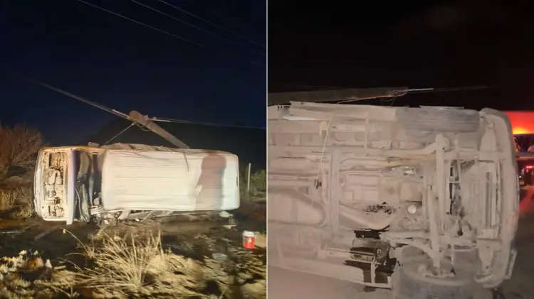 Unidad volcó a la altura de panteón Siete Cerros. (Foto: Cortesías / EXPRESO)