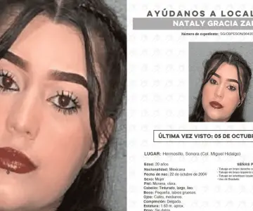 Buscan a Nataly Gracia Zapien, joven desaparecida en Hermosillo