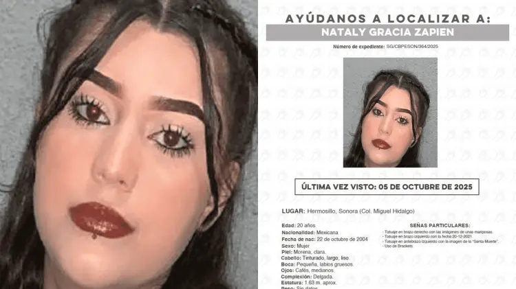 Joven desaparecida en la ciudad de Hermosillo. (Foto: Especial / EXPRESO)