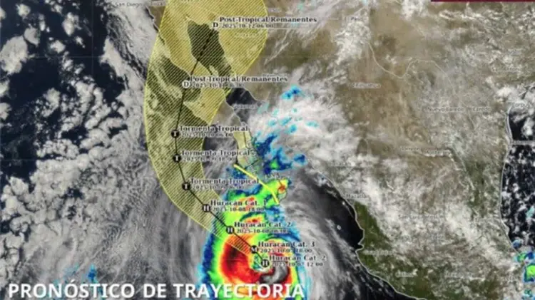 Zona de vigilancia por huracán Priscilla. (Foto: Especial / EXPRESO)