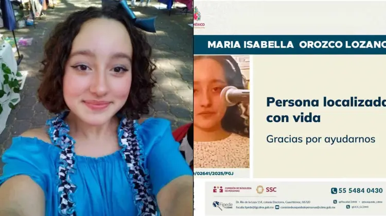 Agentes de la Policía de Investigación localizaron a María Isabella (Foto: Especial /EXPRESO)