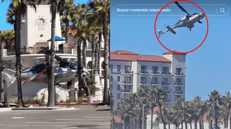 Un helicóptero se estrelló en Huntington Beach, California (Foto: Especial /EXPRESO)
