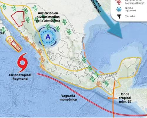 Tormenta tropical Raymond provocará lluvias intensas en Sonora