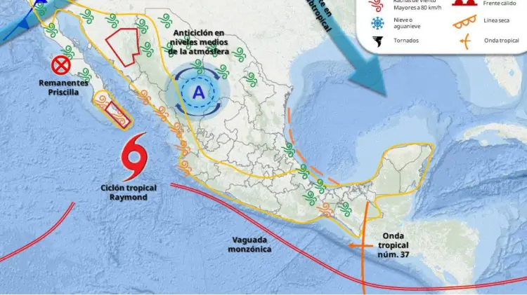Sonora registrará temperaturas templadas, cielos nublados y alta probabilidad de lluvia.