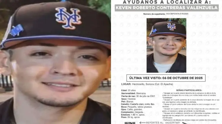 Ficha de búsqueda del joven Keven Roberto Contreras Valenzuela. (Foto: Especial / EXPRESO)