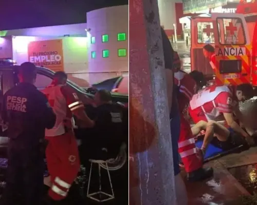 Rescatan a joven que cayó a alcantarilla abierta en calles de Guaymas