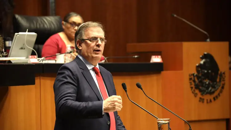 Marcelo Ebrard durante su comparecencia en el Senado (Foto: Especial /EXPRESO)