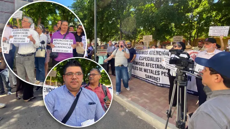 Profesores de la Universidad de Sonora protestaron frente al Isssteson (Foto: Especial /EXPRESO)