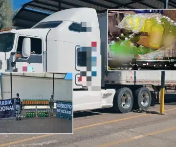 Incautan metanfetamina líquida oculta en tractocamión en SLRC