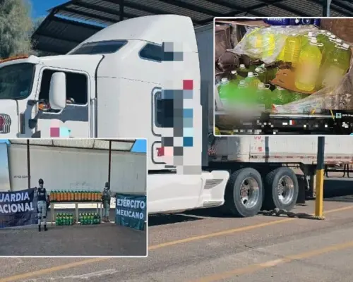 Incautan metanfetamina líquida oculta en tractocamión en SLRC