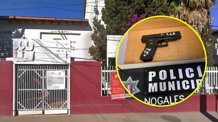 Alerta en secundaria de Nogales por amenaza con réplica de arma de fuego (Foto: Especial /EXPRESO)