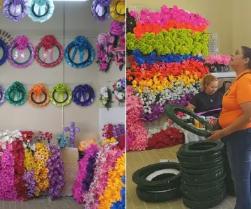 Entre flores y moños: Marilyn mantiene viva la tradición de las coronas