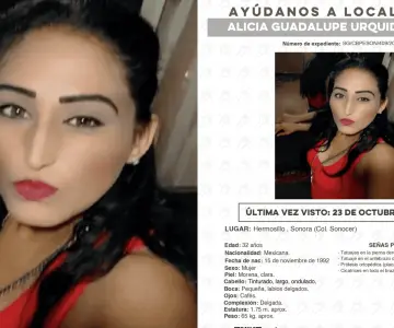 Desaparece Alicia Guadalupe Urquidez Osuna en Hermosillo