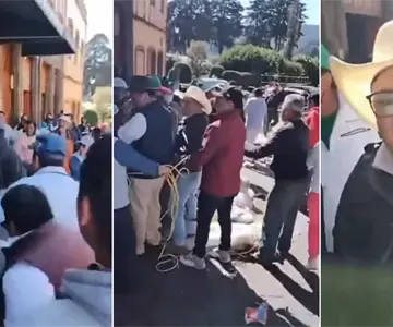 Amarran habitantes a cinco funcionarios de El Oro, Edomex