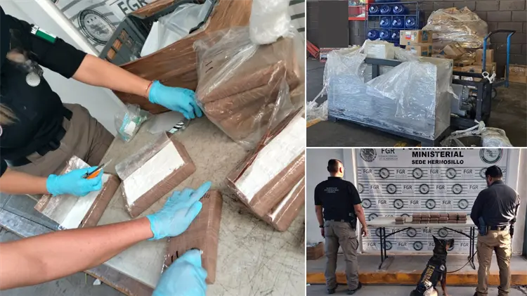 La FGR aseguró 20 paquetes con cocaína ocultos en una carcasa metálica (Foto: Especial / EXPRESO)