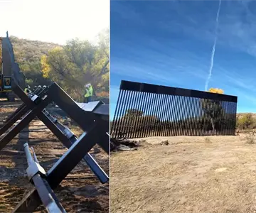 Inicia instalación de una nueva sección del muro fronterizo en Nogales