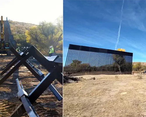 Inicia instalación de una nueva sección del muro fronterizo en Nogales