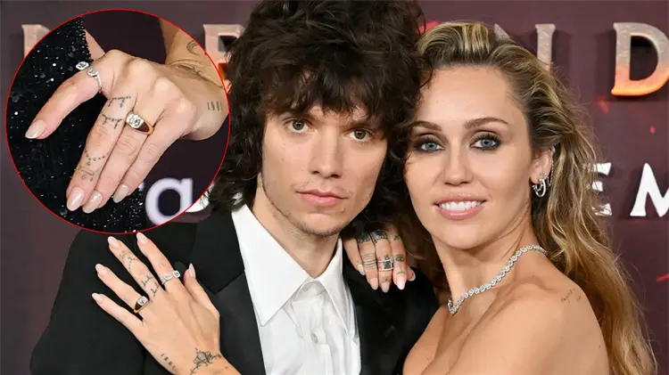Durante la alfombra roja, Miley dejó ver el anillo mientras posaban juntos (Foto: Especial /EXPRESO)