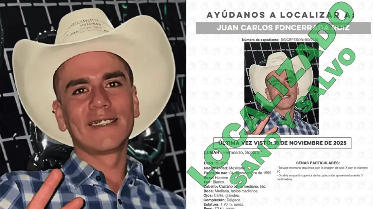 Juan Carlos Foncerrada fue localizado sin en Hermosillo. (Foto: Especial/EXPRESO)