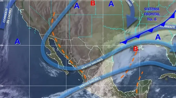 Pronostican lluvias por frente frío número seis