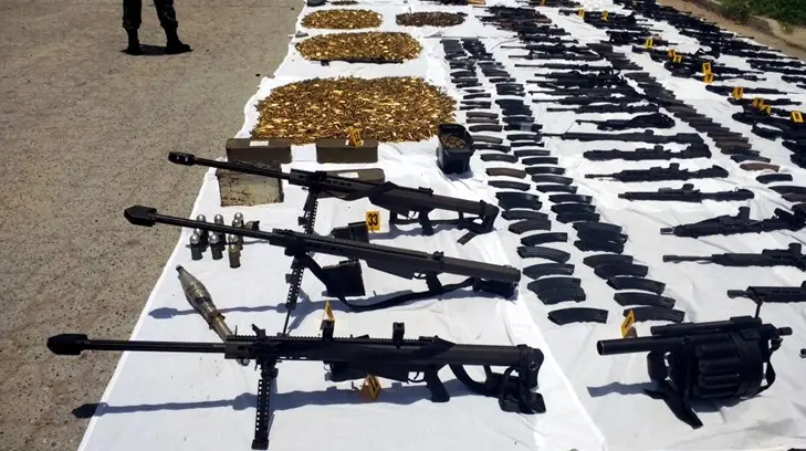 Decomisan fusiles Barret y hasta un cohete antitanque en Tamaulipas